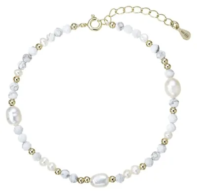 Produktbild von Vergoldetes Armband mit Perlen und Howliten 13113.1