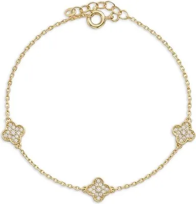 Produktbild von 375 Echtgold Armband Damen Clover dreifach elegant