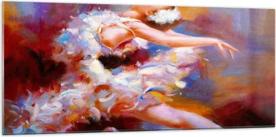 Produktbild von Bilder auf glas - Balletttänzer tanzen - 120x50cm - Glasbilder - Wandbilder - Kunstdruck - zum Aufhängen bereit - Wanddekoration aus Glas - Glas Bilder - Wandbild auf Glas - Einteilig - GAB120x50-3463