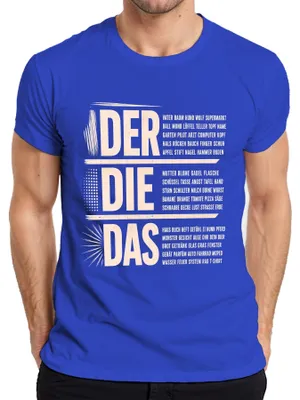 Produktbild von Der Die Das Grammatik Geschenk Deutschlehrer Statement Sarkasmus Herren T-Shirt, Blau, XXL