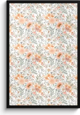 Produktbild von MuchoWow® MuchoWow® Gerahmtes Poster Blumen - Muster - Pastell 60x90 cm - Poster mit zchwarzem Bilderrahmen - Kunst