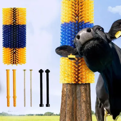 Obrázek produktu pro Kartáč na škrábání pro dobytek, kartáč na koně, kartáč na škrábání pro krávy, pro zmírnění svědění a čištění, péče o srst, kartáč na drhnutí, pro koně, prasata a dobytek