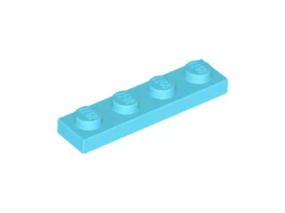 Produktbild von LEGO: 50 Stück Platte 1x4 in Azurblau