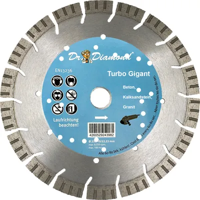 Produktbild von Dr. Diamond® Diamanttrennscheibe Turbo Gigant Ø 230 mm