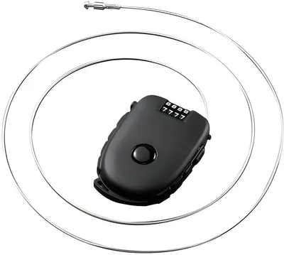 Produktbild von PolkaHome® Kabelschloss mit 130 cm langem Kabel, einstellbares 4-stelliges Zahlenschloss, Drahtkabelschloss für Fahrräder, Roller, Gepäck