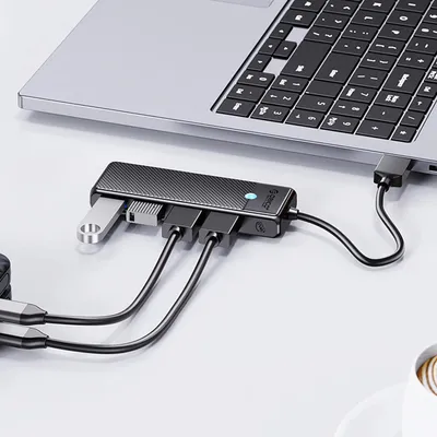 Produktbild von Orico Papw4A-C3 Usb-A Hub, 4X Usb-A 3.0 Dockingstation - Schwarz