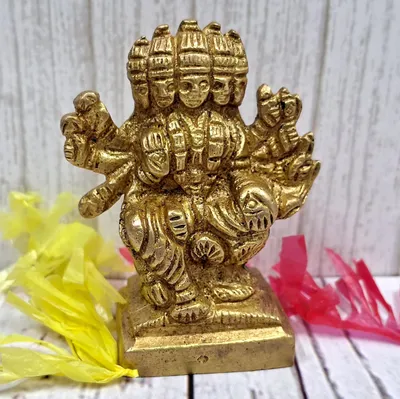 Messing Gayatri Statue – Vintage Sammlerfigur, 1,8 x 1 x 2,5 Zoll