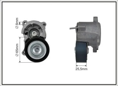 Produktbild von CAFFARO 100500SP Spannarm Keilrippenriemen Ø65mm passend für PEUGEOT 206 Schrägheck (2A/C) 206 CC (2D) 307 CC (3B) 307 (3A/C) 407 SW (6E)