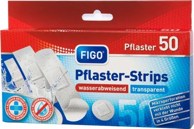 Produktbild von FIGO Wundverband Strips 50er wasserfest & transparent.