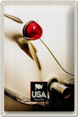 Produktbild von Blechschild Reise 20x30cm Amerika Oldtimer Amerika weiß Urlaub