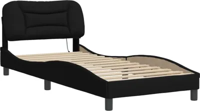 Produktbild von vidaXL Bettgestell mit LED ohne Matratze "Hvar" Schwarz 80x200 cm Stoff