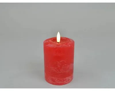Productafbeelding van Branded LED-kaars, stompmodel, Ø 7,6 x 10 cm - Rood