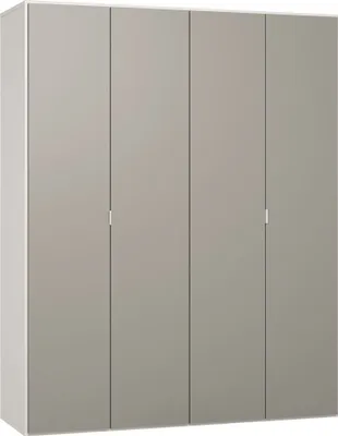 Produktbild von 185 cm breiter Kleiderschrank mit 2 Türen, 11 Fächern und 2 Schubladen | Farbe: Grau / Weiß | Tiefe: 57 cm