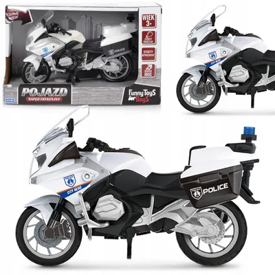 Obrázek produktu pro Policejní motocykl bílý závodní 1:20 se světlem a zvukem