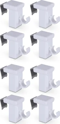 Obrázok produktu pre Svorka 8-pack - pre tyče do kaviarne Ø10 mm - okenný rám 10-27 mm - náhradná svorka Klemmfix - bez vŕtania, skrutkovania, lepenia, jednoduchá montáž