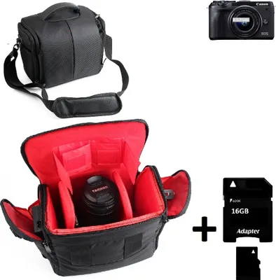 Produktbild von Kompatibel mit Canon EOS M6 Mark II Kameratasche Fototasche Umhängetasche Schultertasche Zubehör Tasche mit Zusatzfächern, Regenschutz Trennwänden