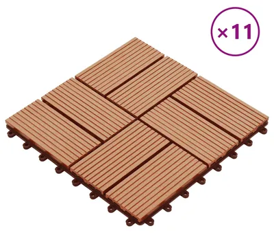 Obrázek produktu pro vidaXL Terasová dlažba, 11 ks, teak, 30 x 30 cm, WPC