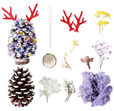 Productafbeelding van Mini Versierde Kerstboom Set voor Creatieve Decoratie