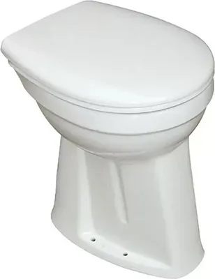 Produktbild von Freistehende WC-Garnitur Plus 100, mit geradem Holm, ohne Spezialglasur, Unterputzform: flach, WC-Ablauf: senkrecht, weiß