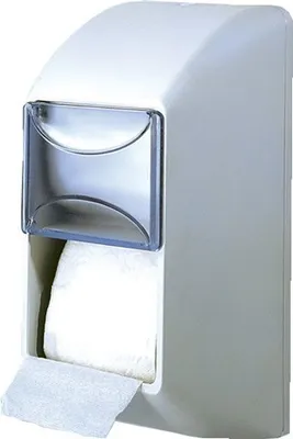 Produktbild von Weißer Doppel Toilettenpapierspender aus Kunststoff zur Wandmontage MP670