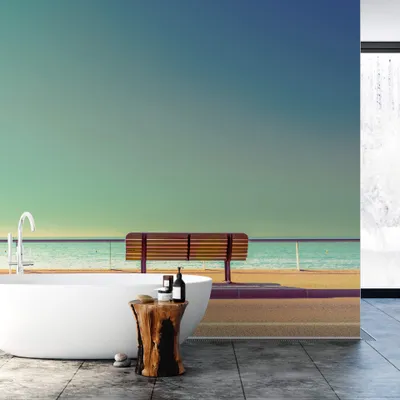 Produktbild von A.S. Création Vlies Fototapete Strand Bench and Sea DD118957 Meer Designwall