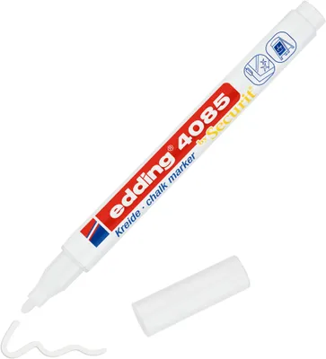 Obrázek produktu pro Edding – křídový fix 4085, kulatý, 1–2 mm, bílý | 10 ks