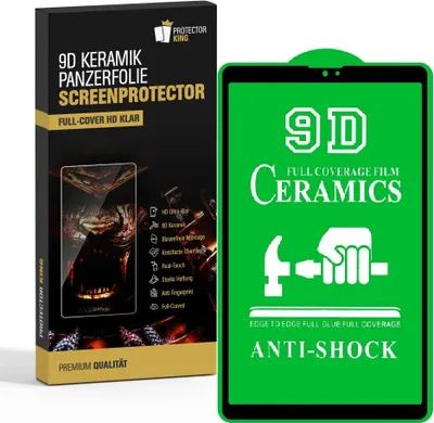 Produktbild von 1x 9D Keramik für Samsung Galaxy Tab A7 Lite FULL-COVER Panzerfolie Displayschutz Panzerschutz Schutzfolie Displayfolie Folie ANTI-SHOK ANTI-BRUCH-ANTI-STOß