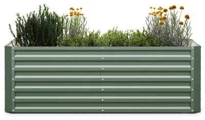 Obrázok produktu pre Blumfeldt vyvýšený záhradný záhon z pozinkovanej ocele, 180 x 60 x 90 cm, rovný tvar, odolný proti hrdzi a mrazu na celoročné použitie, jednoduchá montáž, ideálny pre ekologickú zeleninu a kvetinárstvo