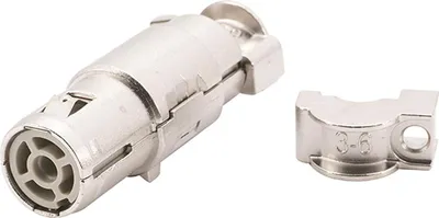 Produktbild von HARTING Han Quintax Anschluss Koax 75Ohm Buchseneinsatz (F) Crimpanschluss, 1-polig+Schirmung 50V, 10A - 1 Stück