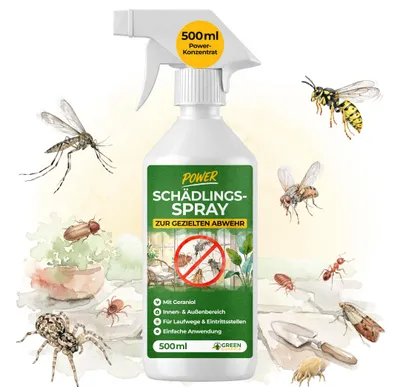 Produktbild von Schädlings Abwehrspray Power-Konzentrat 500 ml – Insektenspray gegen Insekten & Ungeziefer, Insektenschutz, Anti Insektenspray, Schädlingsspray