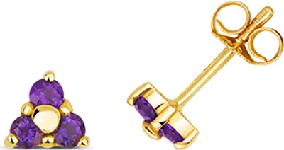 Produktbild von 9 Karat (375) Gold Damen - Paar Ohrstecker mit Amethyst - 5mm*6mm; TRS30669KY