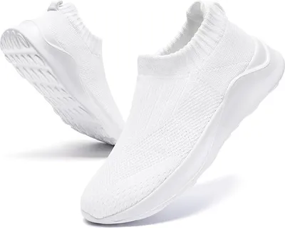Produktbild von Damen Slip-On Laufschuhe Weiß 41 Atmungsaktiv Mesh Bequeme Sportschuhe Sneaker