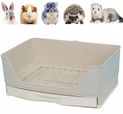 Immagine prodotto di Gabbia angolare di grandi dimensioni per conigli con ripiano rimovibile; gabbia per conigli, gabbia, gabbia per animali; adatta a piccoli animali come conigli e porcellini d'India.