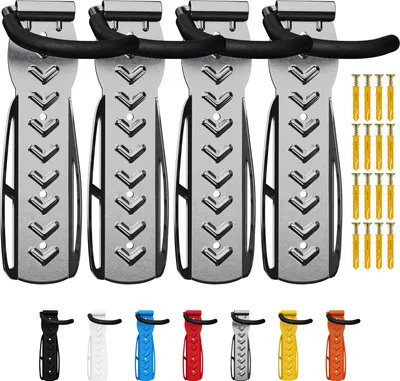 Produktbild von 4 x WELLGRO Wand Fahrradhalter - Stahl Fahrrad Wandhalterung - Fahrrad haken - Fahrradständer - Ständer - Farbe wählbar