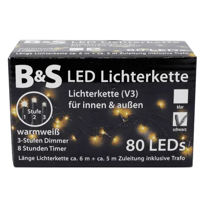 Immagine prodotto di Luci di fata 80 LED per interni ed esterni 8 ore luci di fata bianco caldo
