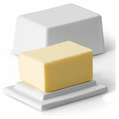 Produktbild von Continenta Butterdose, für 125 g Butter, Butter Dose, Butteraufbewahrung, Butterschale, Butterbehälter, Keramik, Weiß, 3925