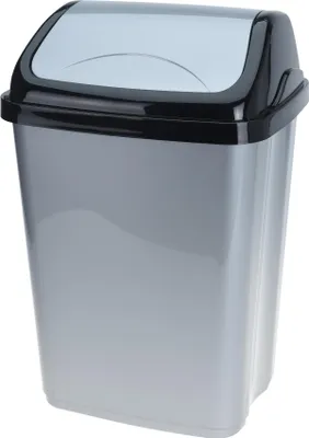 Produktbild von Afvalbak swing 16 liter schwarz grau Kunststoff Mülleimer Küche