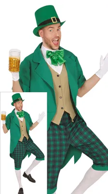 Produktbild von St. Patrick's Day Magischer Kobold Kostüm Irisch Glück Grün Charme, Größe: 46 - 48 (S) Farbe: Grün