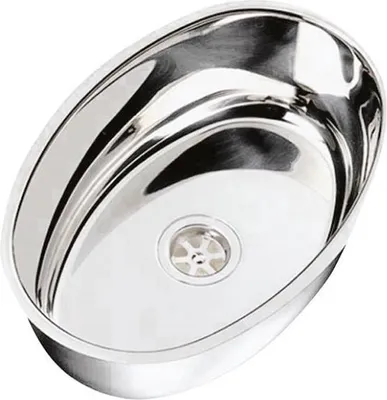 Obrázok produktu pre Oválny drez z nehrdzavejúcej ocele, zrkadlovo leštený 240x375 mm , 1 kus