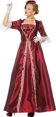 Image de Robe marquise en taffetas bordeaux baroque rococo, taille : 42