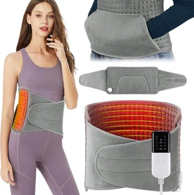 Productafbeelding van Infrarood warmteband – Verwarmde rugband – Verwarmingskussen voor de rug – Buikmassage – Oplaadbaar warmtekussen – Warmtekussen voor pijnverlichting – 10 warmtestanden en automatische uitschakeling – Ideaal voor taille, buik en benen – 30 x 125 cm