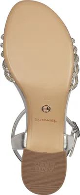 Produktbild von Tamaris Damen Sandalette Riemchen mit Strassbesatz und Metallic Glanz 1-28248-44, Größe:36 EU, Farbe:Silber
