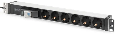 Produktbild von DIGITUS 19" Steckdosenleiste 6-fach 1HE mit Schalter