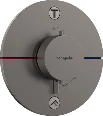 Produktbild von Fertigmontageset ShowerSelect Comfort S Thermostat, UP brushed black chrome brushed black chrome