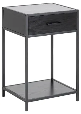 Produktbild von Nachttisch Schwarz für das Schlafzimmer, 35 cm Breite x 63 cm Höhe x 35 cm Tiefe