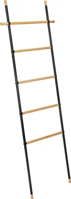Produktbild von WENKO Metall  Handtuchleiter mit Haken Loft in Schwarz 43,5 x 162 x 2 cm