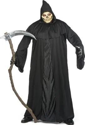 Obrázok produktu pre Kostým Smrťka pre dospelých Plus Size s kapucňou čierny - XXL