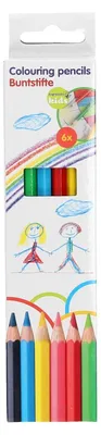 Image de 6 CRAYONS DE COULEUR Set de crayons de couleur Crayon de peinture Set de peinture hexagonal Étui en carton 56