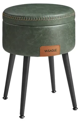 Produktbild von VASAGLE Sitzhocker, Sitzbank mit Stauraum, Kunstleder, rund, Stahlbeine