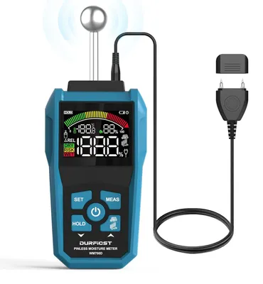 Obrázok produktu pre Vlhkomer LCD s alarmom WM700B pre meranie vlhkosti dreva omietok stien.